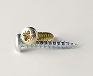 DIN 7505B Domborúfejű, faforgácslap csavar, Acél, Sárga horganyzott, 5x70 termék fő termékképe