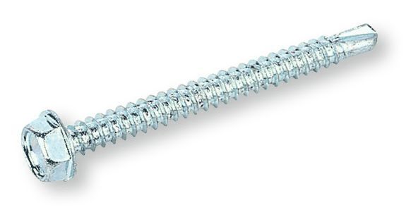 DIN 7504 Hatlapfejű önfúró lemezcsavar+gumis alátét, Acél,  rezedazöld, 4,8x19 RAL6011 termék fő termékképe