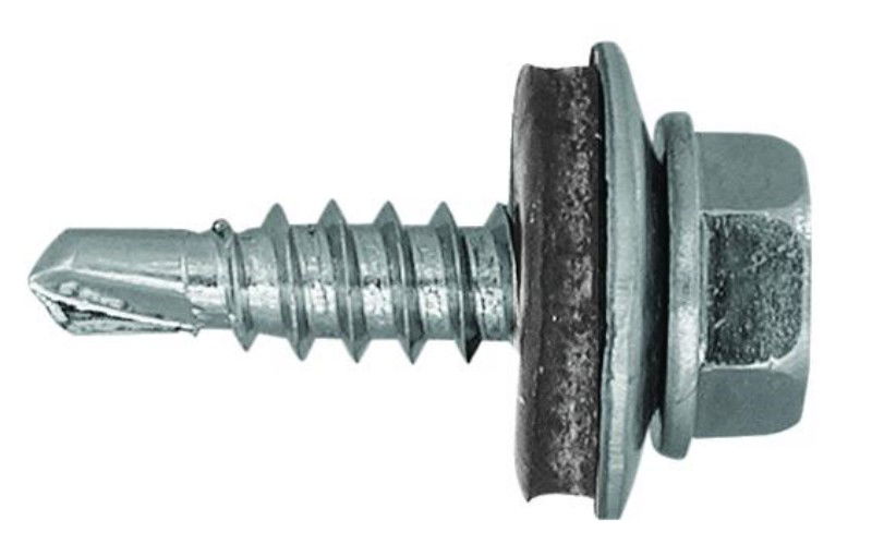 DIN 7504 Fűzőcsavar+gumis alátét, Acél, RAL9002, 4,8x19/14 ( szürkésfehér) termék fő termékképe