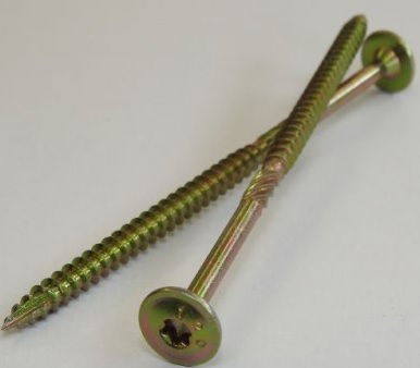 Faszerkezetépítő csavar, laposfejű, sárgahorganyzott 6x100 termék fő termékképe